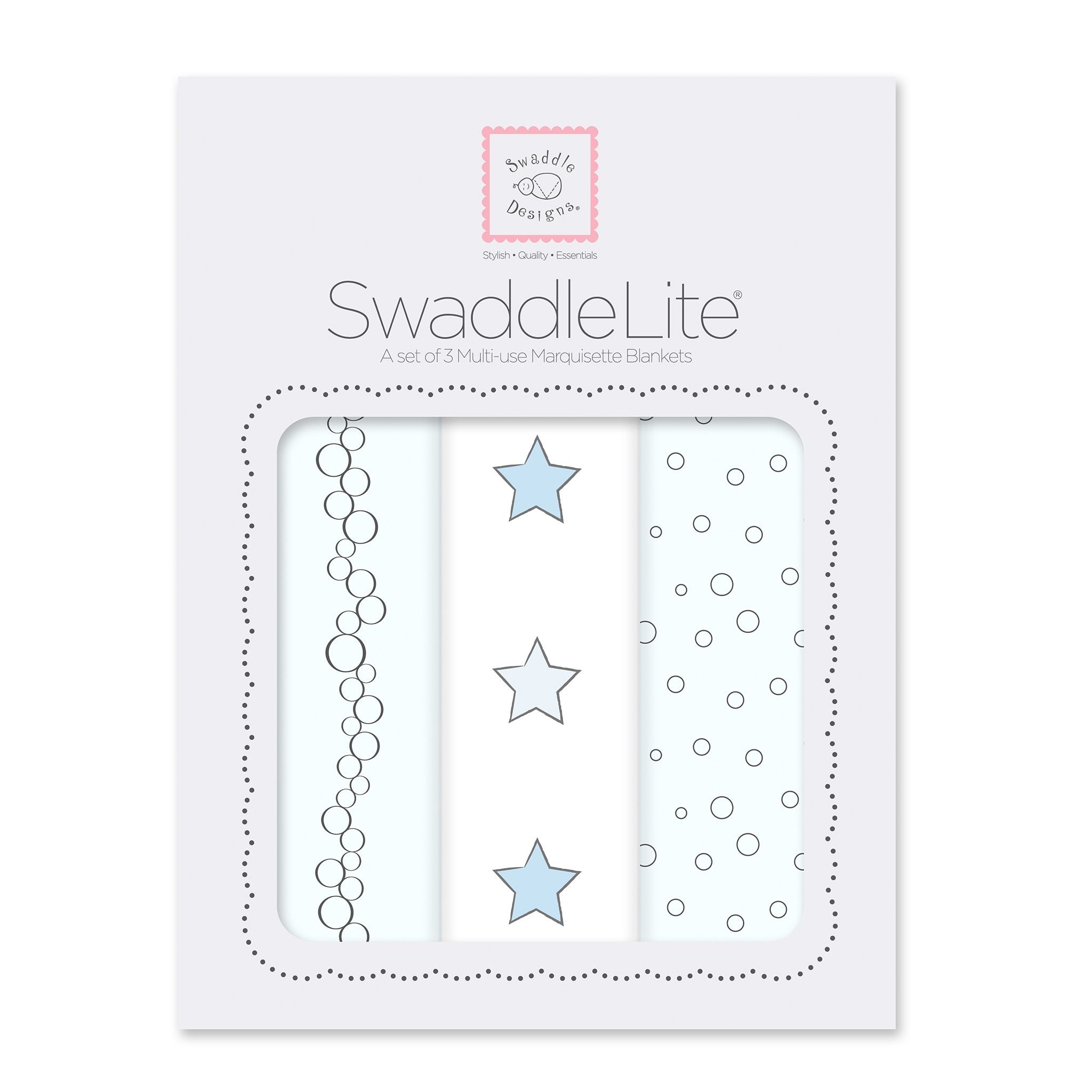 SwaddleDesigns SwaddleLite Multi-Use Blankets (3pk) - Celebrate