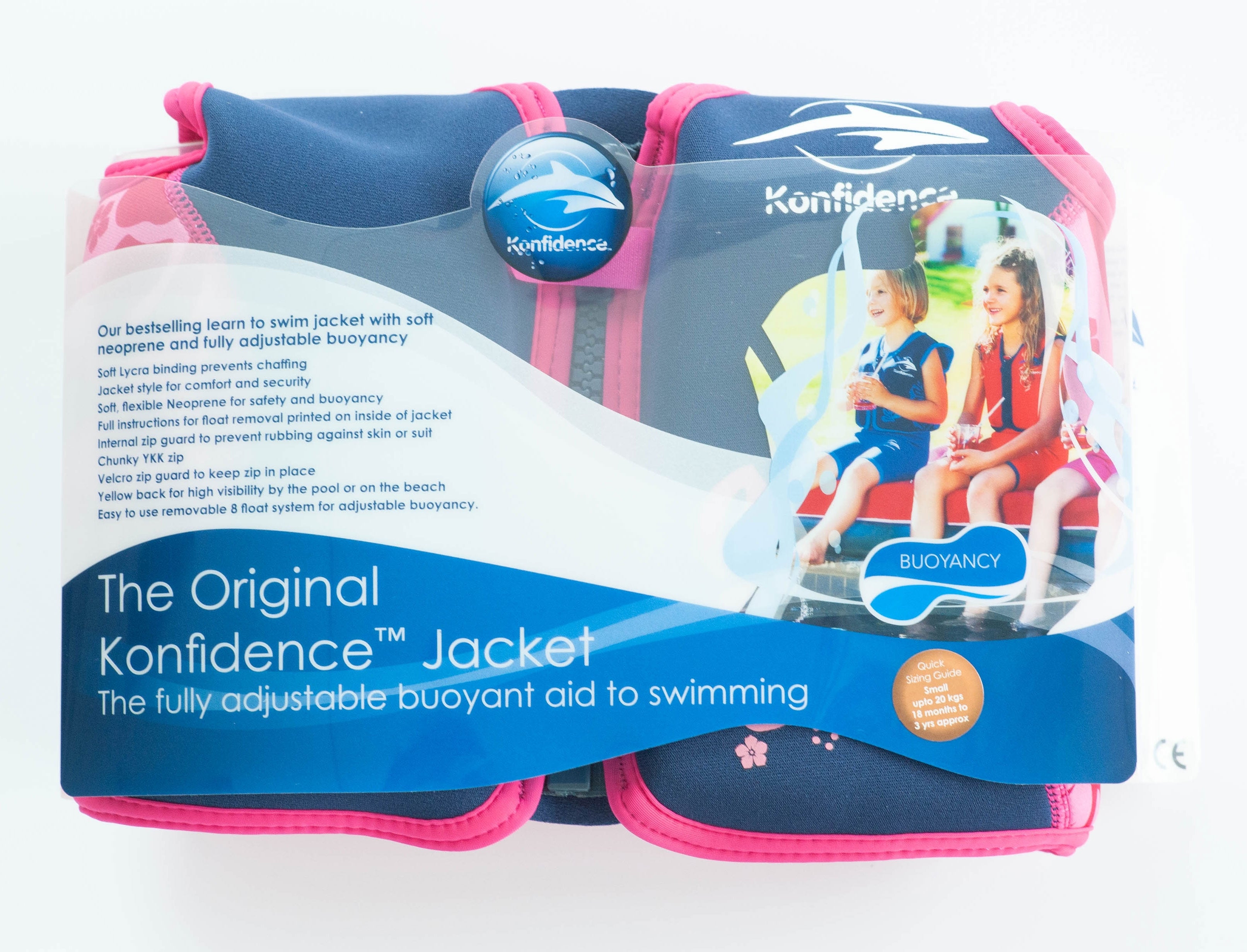 Konfidence Original Children Swim Jacket - Navy Hibiscus (3 Sizes)