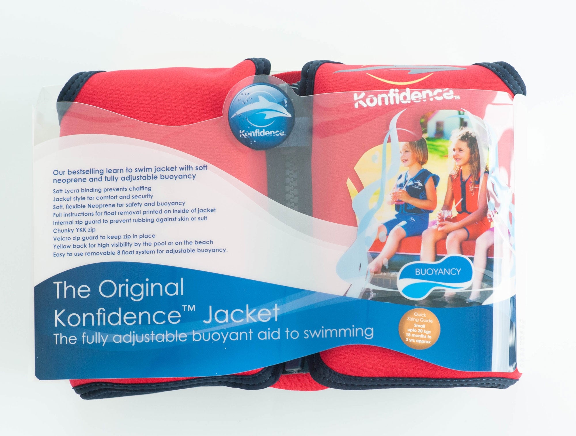 Konfidence Original Children Swim Jacket - Red (3 Sizes)