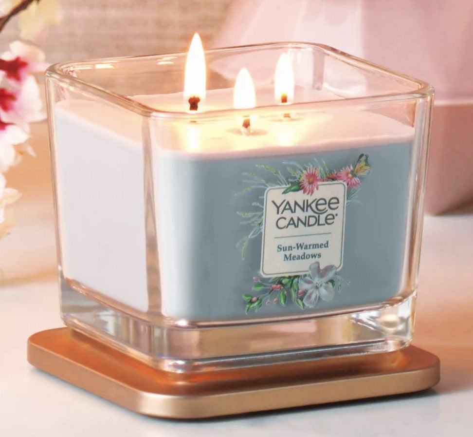 Yankee Candle Medium 3-Wick Square Candle (12.25oz) - Sun-Warmed Meadows