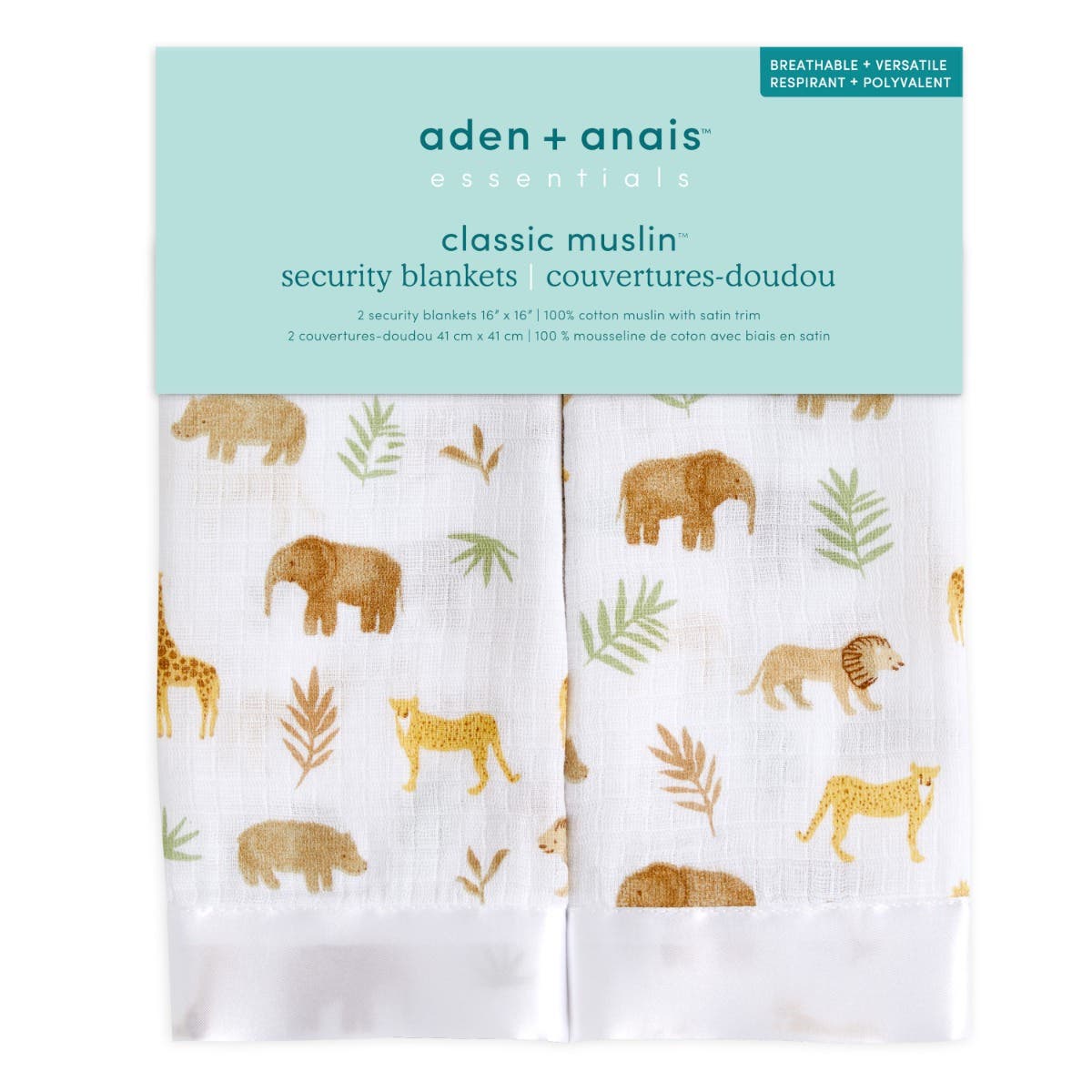 Aden Anais Essentials Muslin Security Blanket (2pk) - 2 Designs - Pupsik Singapore