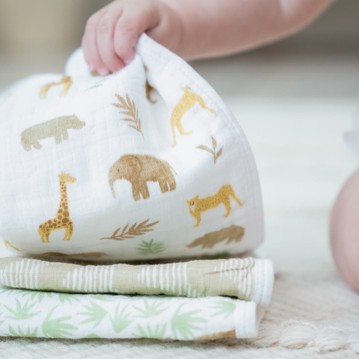 Aden Anais Essentials Cotton Muslin Washcloths, 3pk (7 designs) - Pupsik Singapore