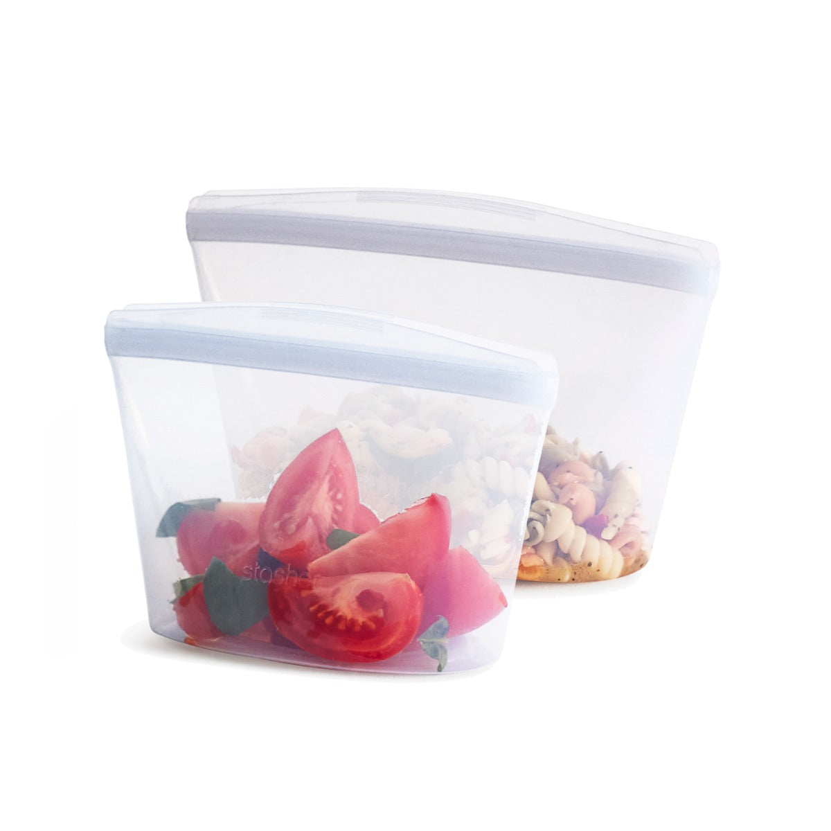Stasher Reusable Silicone Bowl Bundle (2-Cup & 4-Cup) - Clear