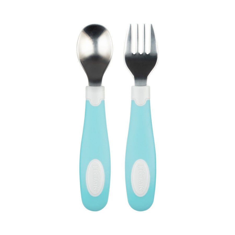 Dr. Brown’s Soft-Grip Spoon & Fork Set (3 colors) - Pupsik Singapore
