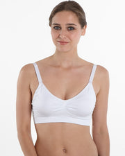 MEV Seamless Full-Cup Everyday Support Maternity-Nursing Bra - White