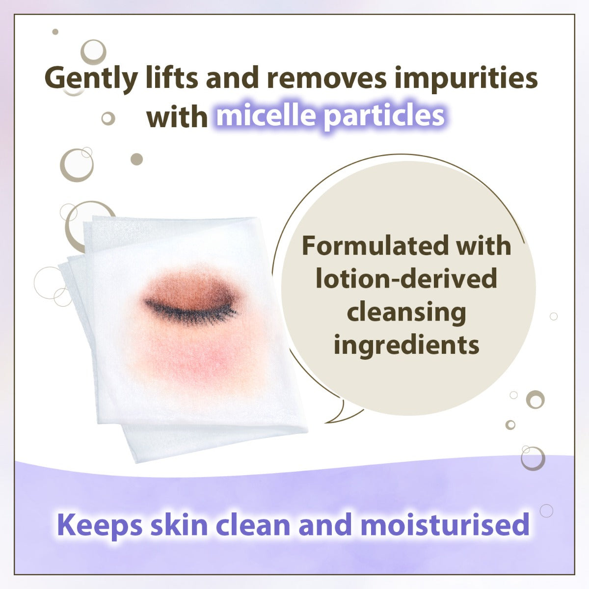 [New Version] Bifesta Micellar Cleansing Sheets - Makeup Remover Wipes, 46pcs - Moist (Exp 11/27)