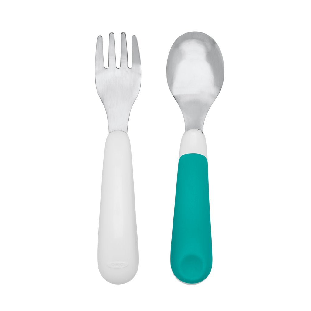 OXO Tot On-the-Go Fork and Spoon Set with Travel Case (7 Designs) - Pupsik Singapore