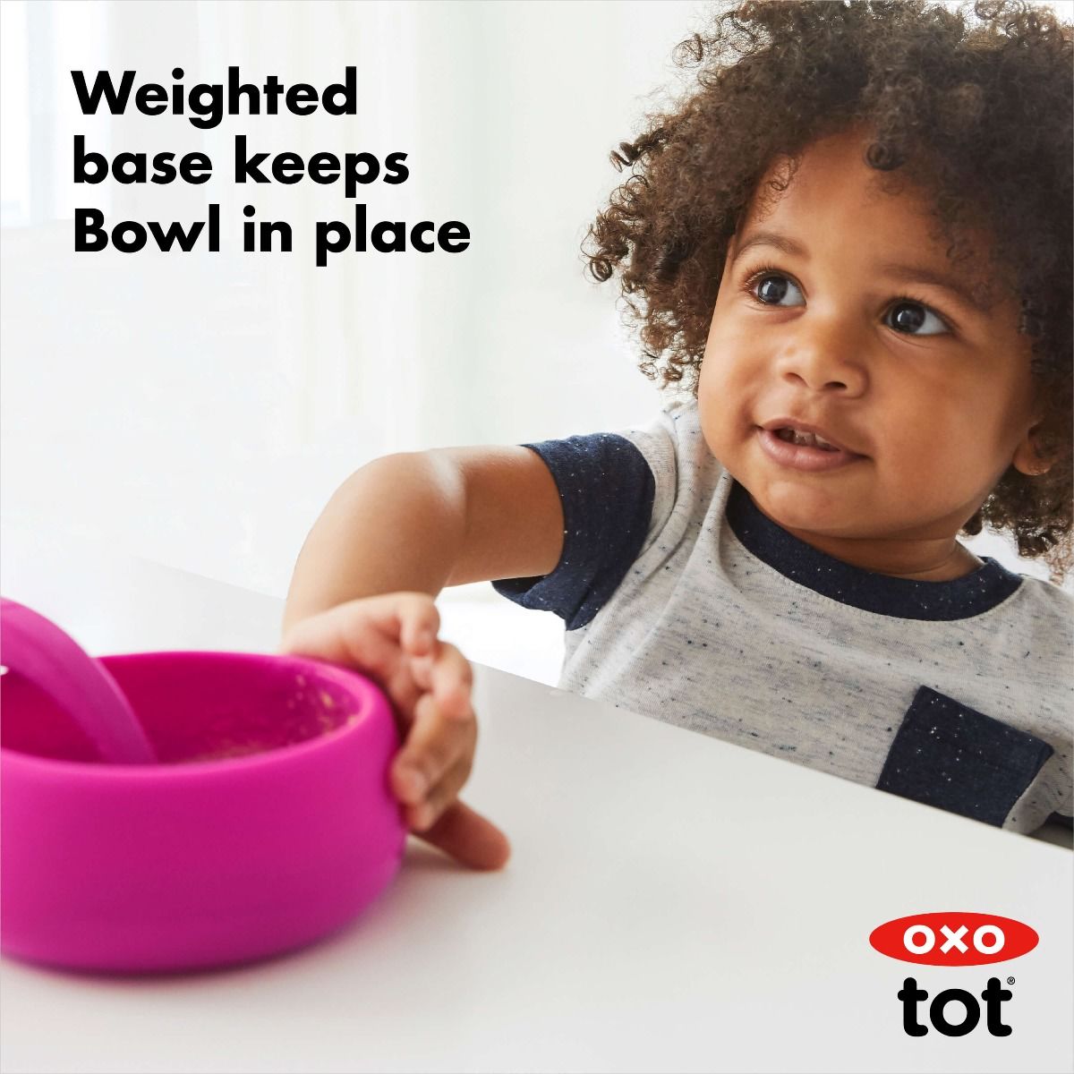 OXO Tot Silicone Bowl - Pink - Pupsik Singapore