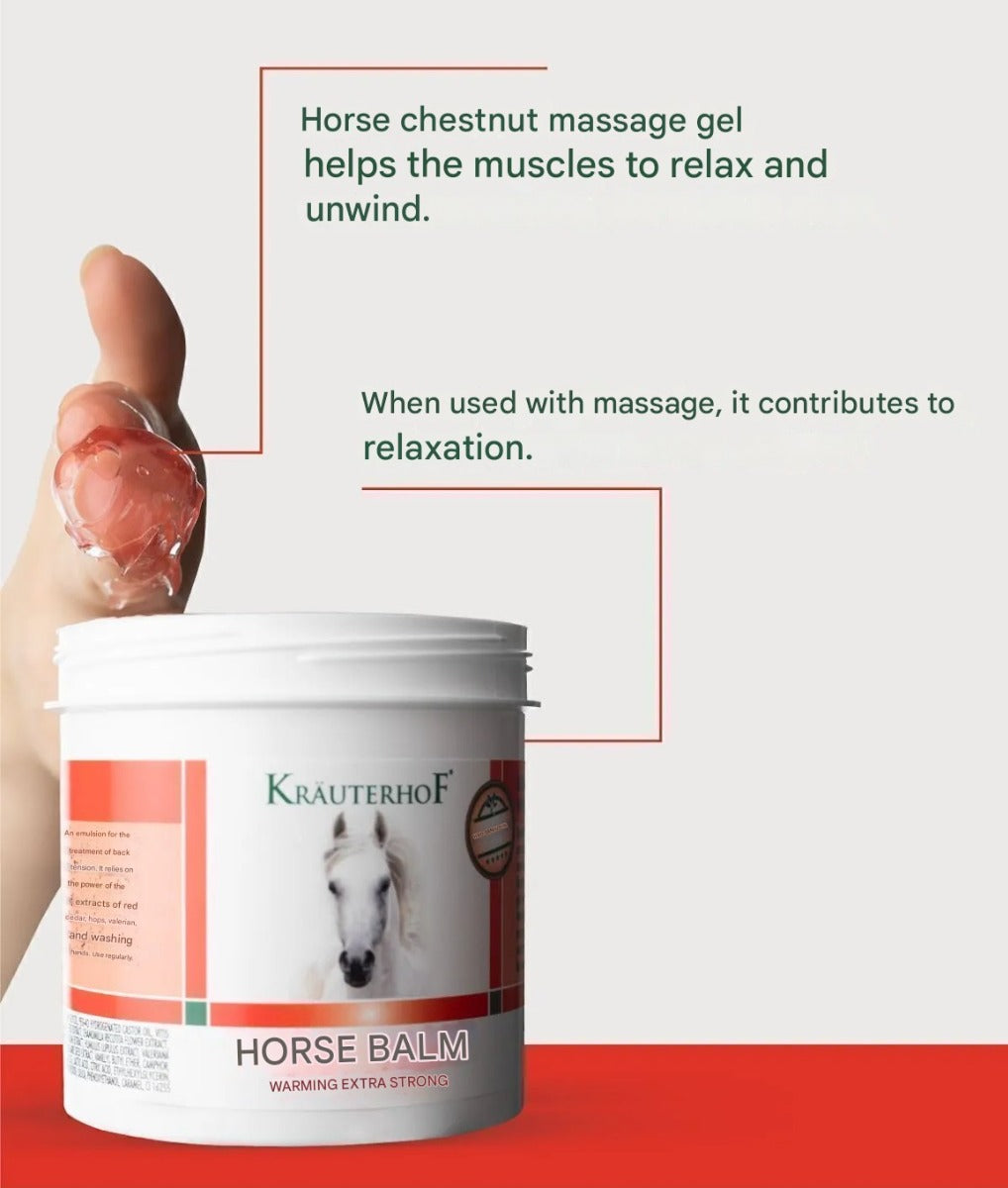 Krauterhof Extra Strong Horse Chestnut Warming Massage Gel for Pain Relief, 100ml (Exp 06/27)
