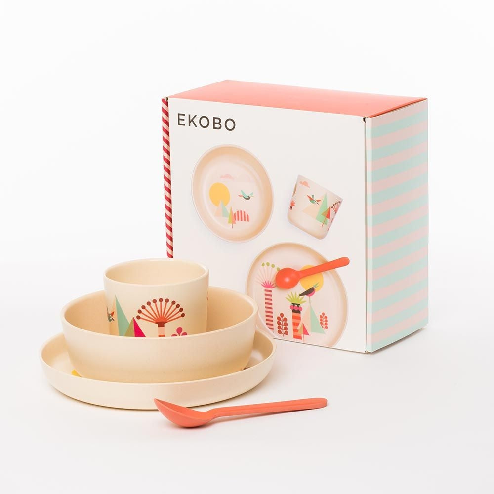 EKOBO Bamboo Kid Dish Set (6 Colours) - Pupsik Singapore
