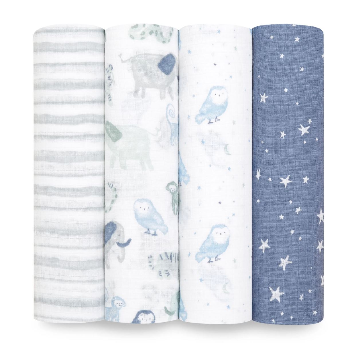 Aden Anais Essentials Muslin Cotton Swaddle (44 x 44 in), 4pk (31 Designs) - Pupsik Singapore