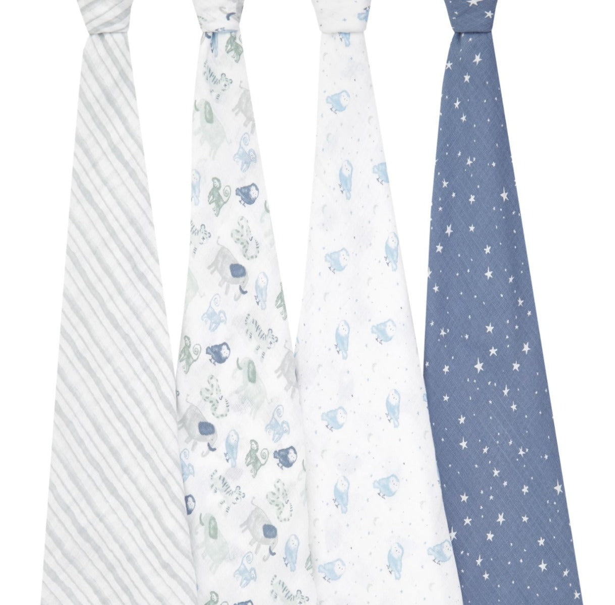 Aden Anais Essentials Muslin Cotton Swaddle (44 x 44 in), 4pk (31 Designs) - Pupsik Singapore