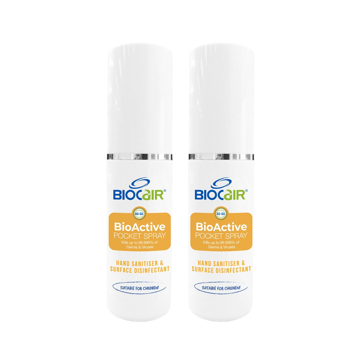 [Twin Bundle] BioCair BioActive Pocket Spray Sanitizer (Alcohol Free), 50ml - Exp 05/26