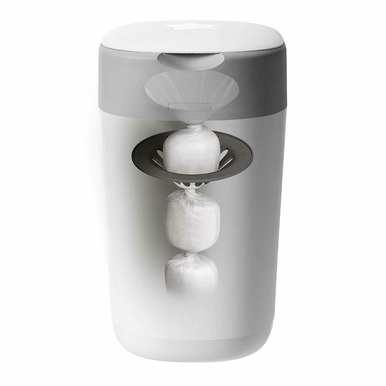 Tommee Tippee Sangenic Twist & Click Advanced Diaper Disposal Bin (6 casettes) - White