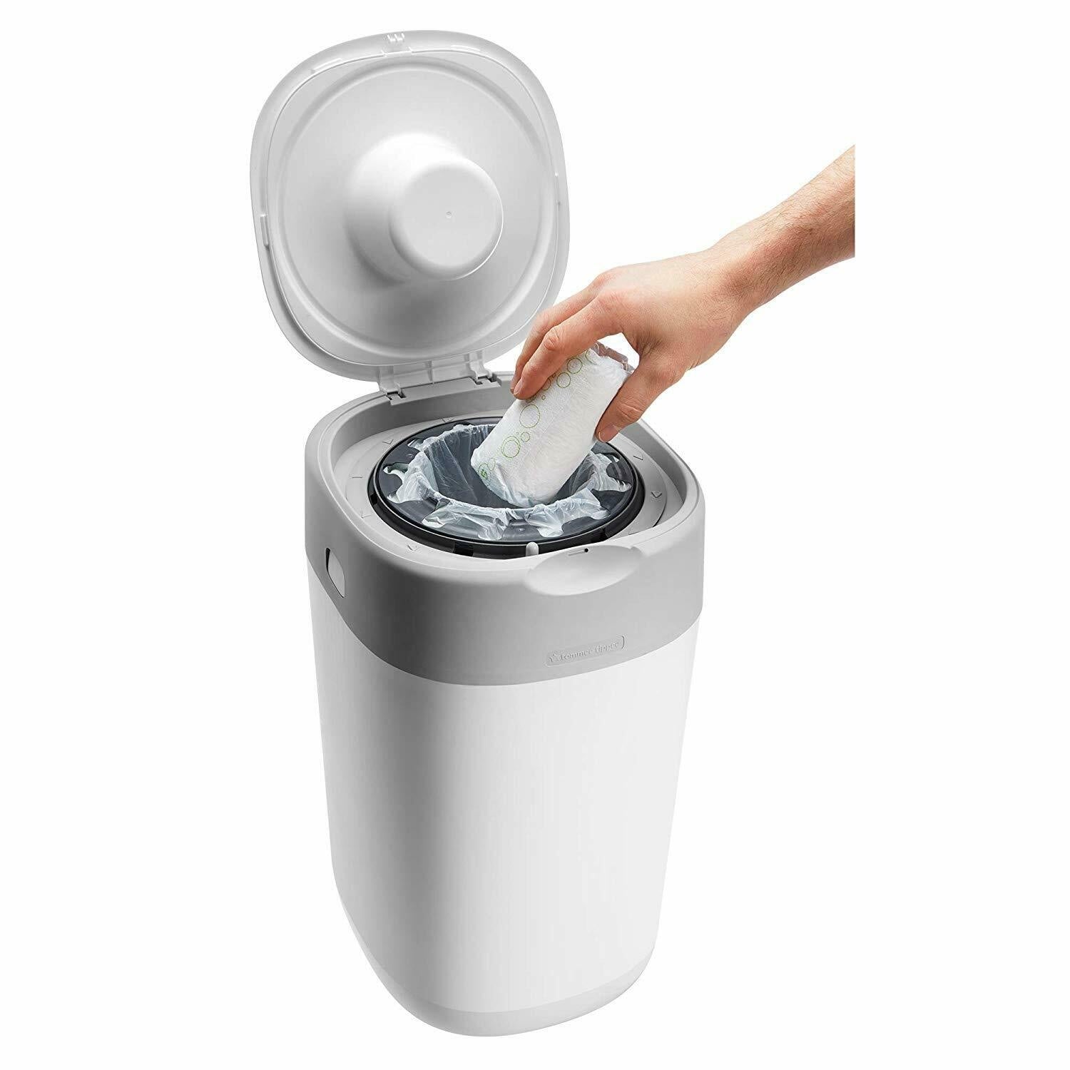 Tommee Tippee Sangenic Twist & Click Advanced Diaper Disposal Bin (6 casettes) - White