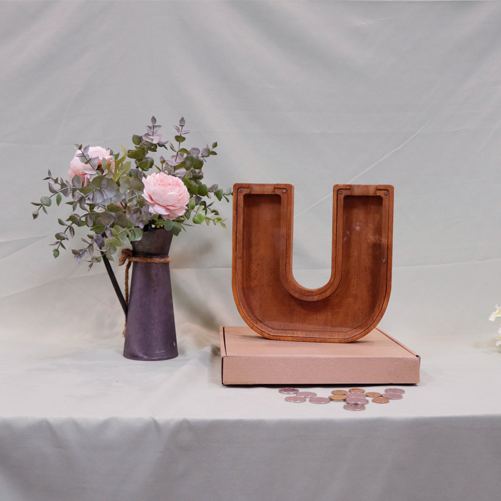 Wooden Alphabet Piggy Bank (23 Letters) - Pupsik Singapore
