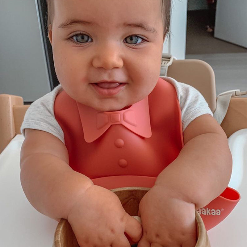 Haakaa Silicone Tuxedo Baby Bib (2 Colors) - Pupsik Singapore
