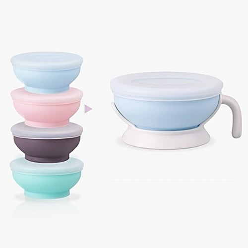 Monee Baby Silicone Bowl with Handle, 150ml - Mint - Pupsik Singapore