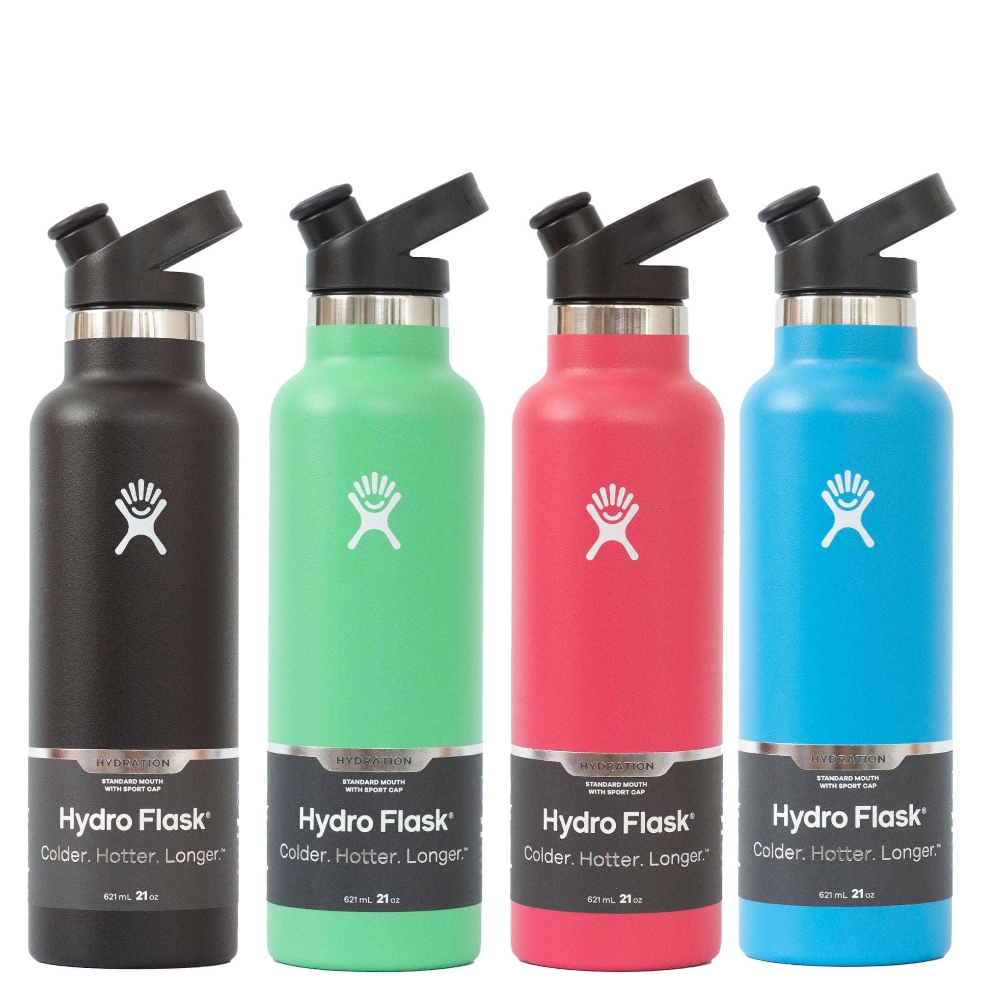 Hydro Flask Standard Mouth Insulated Water Bottle w Sport Cap (21oz) (6 Colors)