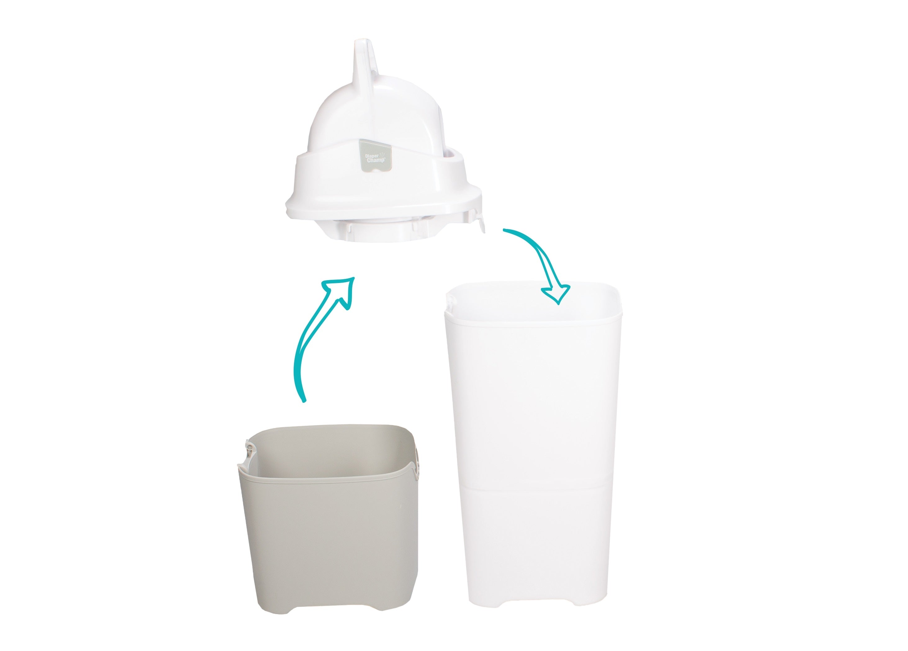 Diaper Champ Upgrade Set for ONE Maxi Diaper Bin - White