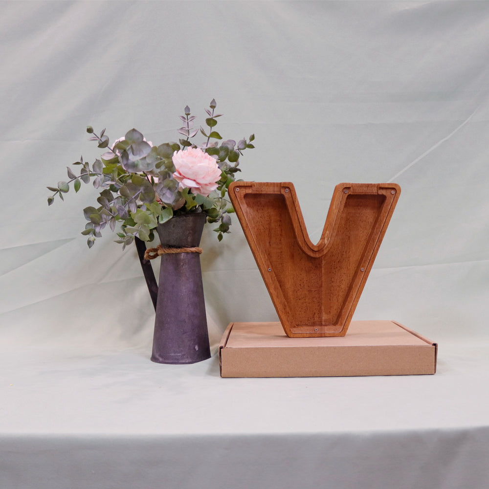 Wooden Alphabet Piggy Bank (23 Letters) - Pupsik Singapore