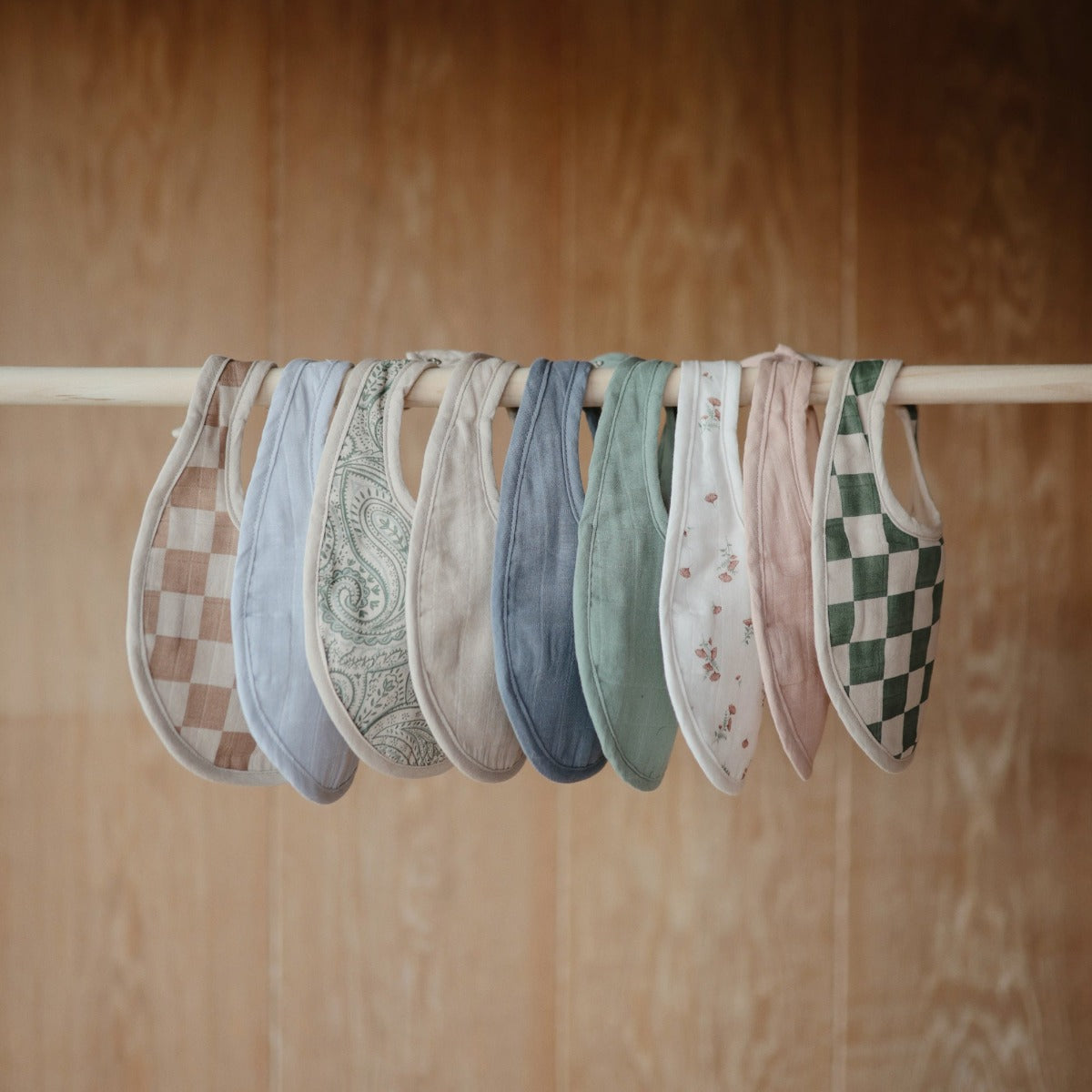 Mushie Muslin Baby Bib, 2pk (6 Designs)
