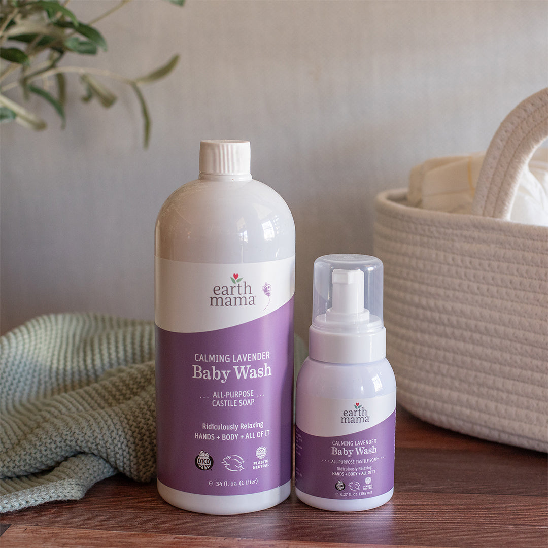 Earth Mama Baby Calming Lavender Castile Baby Wash, 1L (exp 01/28)