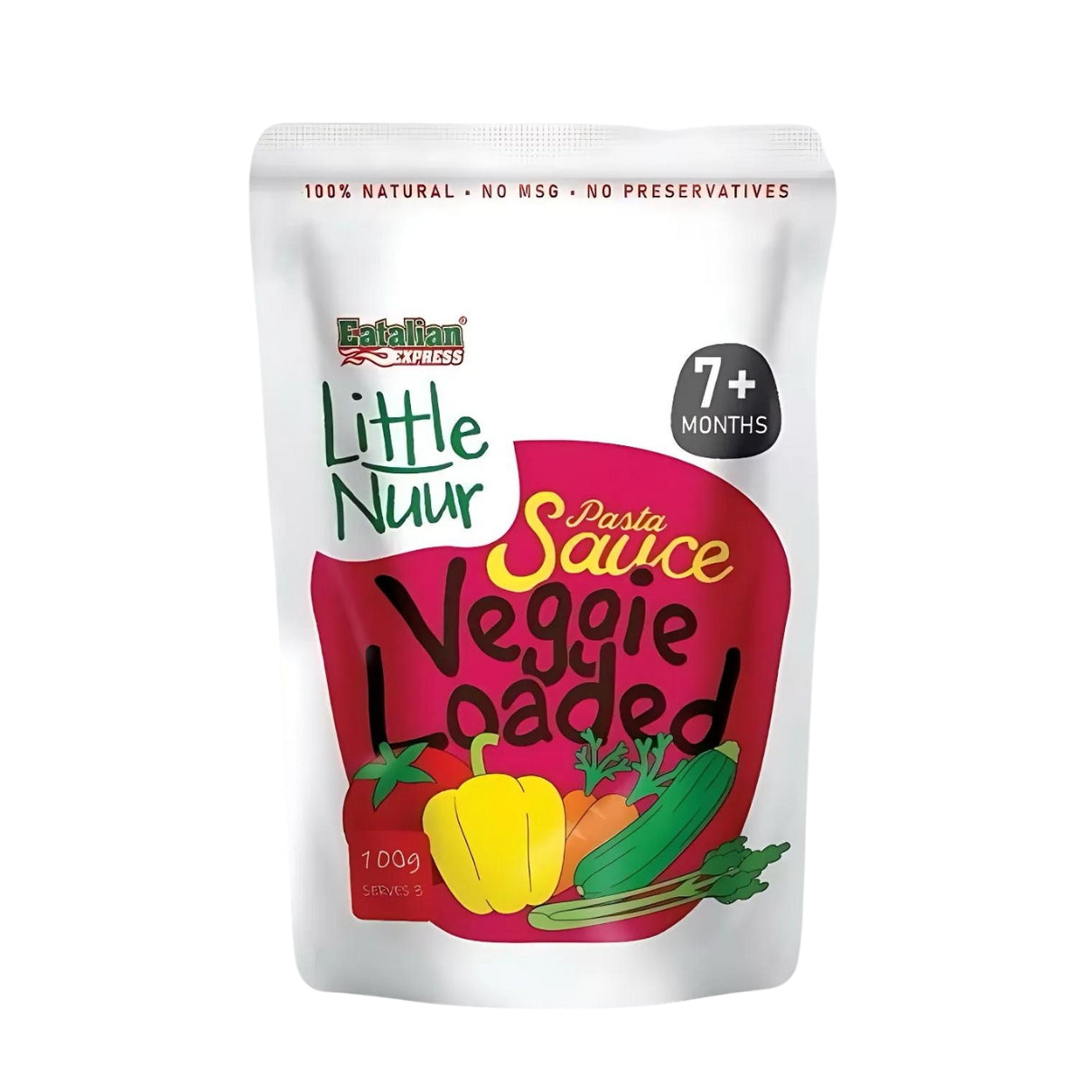 Eatalian Express Little Nuur Baby Pasta Sauce, 100g - Veggie Loaded (Exp 05/27)
