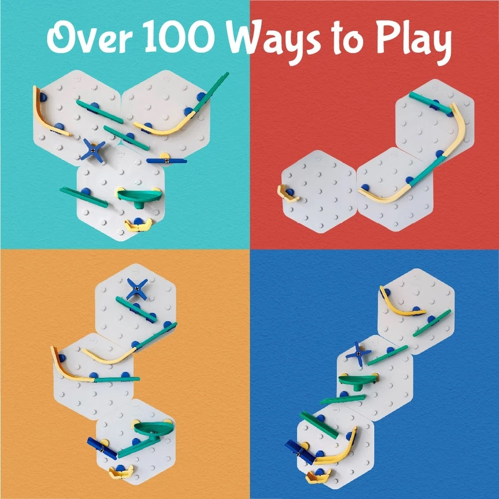 Oribel VertiPlay STEM Marble Run Wall Toy - Crayon Edition: Set of 2