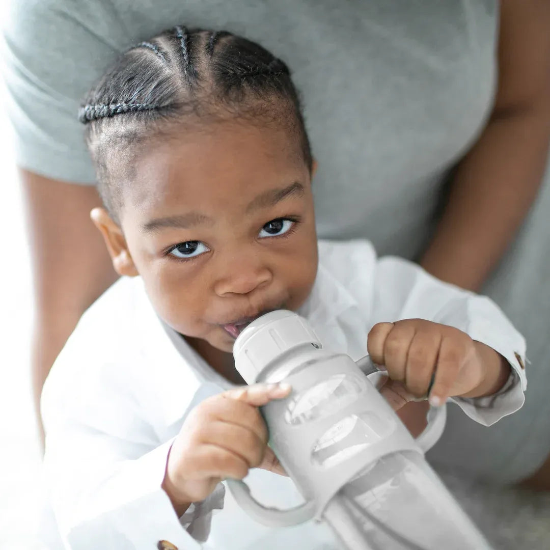 Dr. Brown's Milestones Narrow Sippy Spout Bottle with Silicone Handles, 8 oz/250 mL (7 Colors)