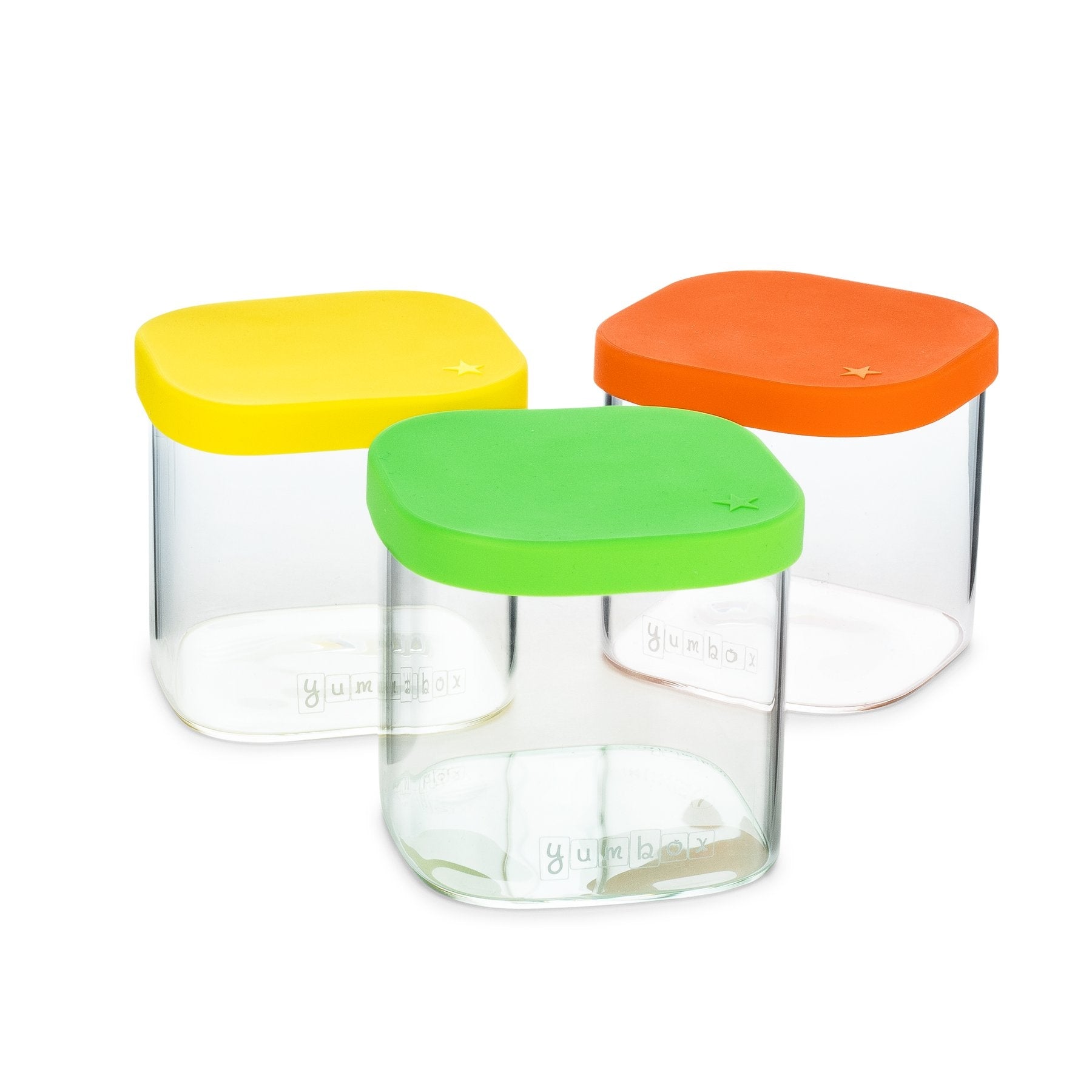 Yumbox Chop Chop Glass Storage Cubes, 3pc (3 Colours) - Pupsik Singapore