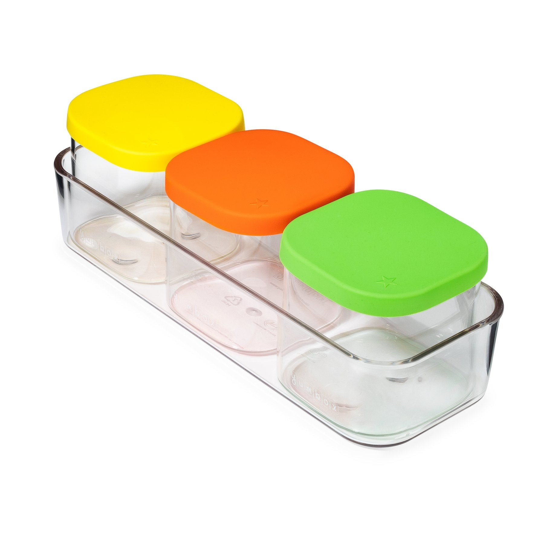 Yumbox Chop Chop Glass Storage Cubes, 3pc (3 Colours) - Pupsik Singapore