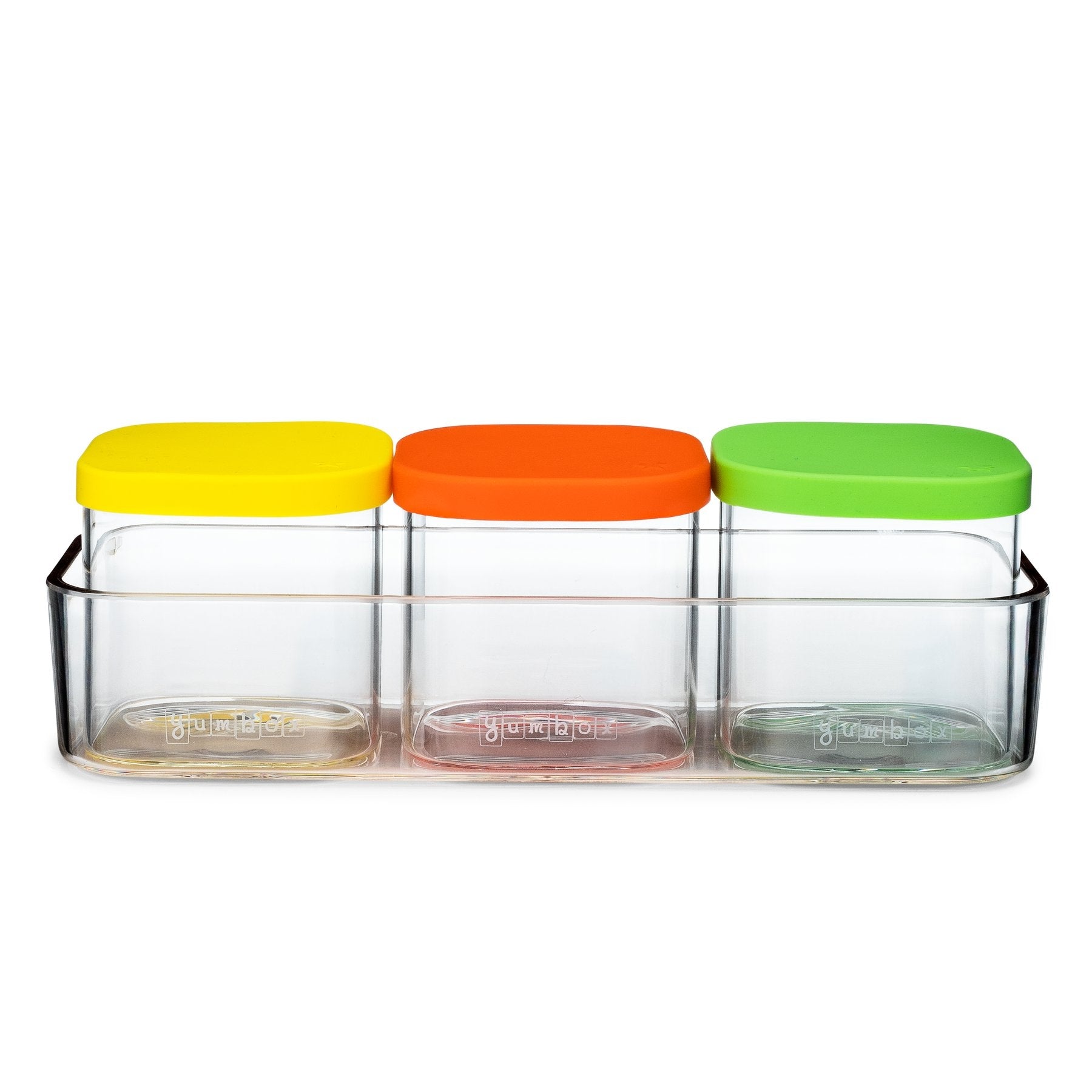Yumbox Chop Chop Glass Storage Cubes, 3pc (3 Colours) - Pupsik Singapore