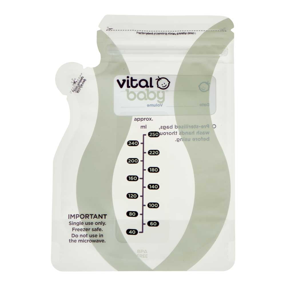 Vital Baby Nurture Easy Pour Breast Milk Storage Bags (250ml x 30 bags)