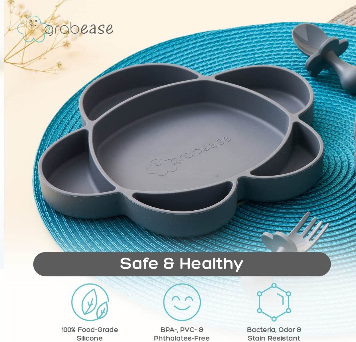 Grabease 4-Piece Self-Feeding Set (5 colors) - Pupsik Singapore