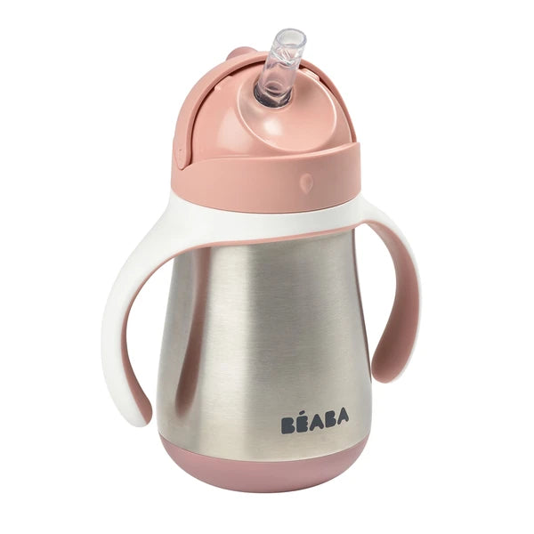 Beaba Stainless Steel Straw Cup (250ml) - 4 Colors - Pupsik Singapore