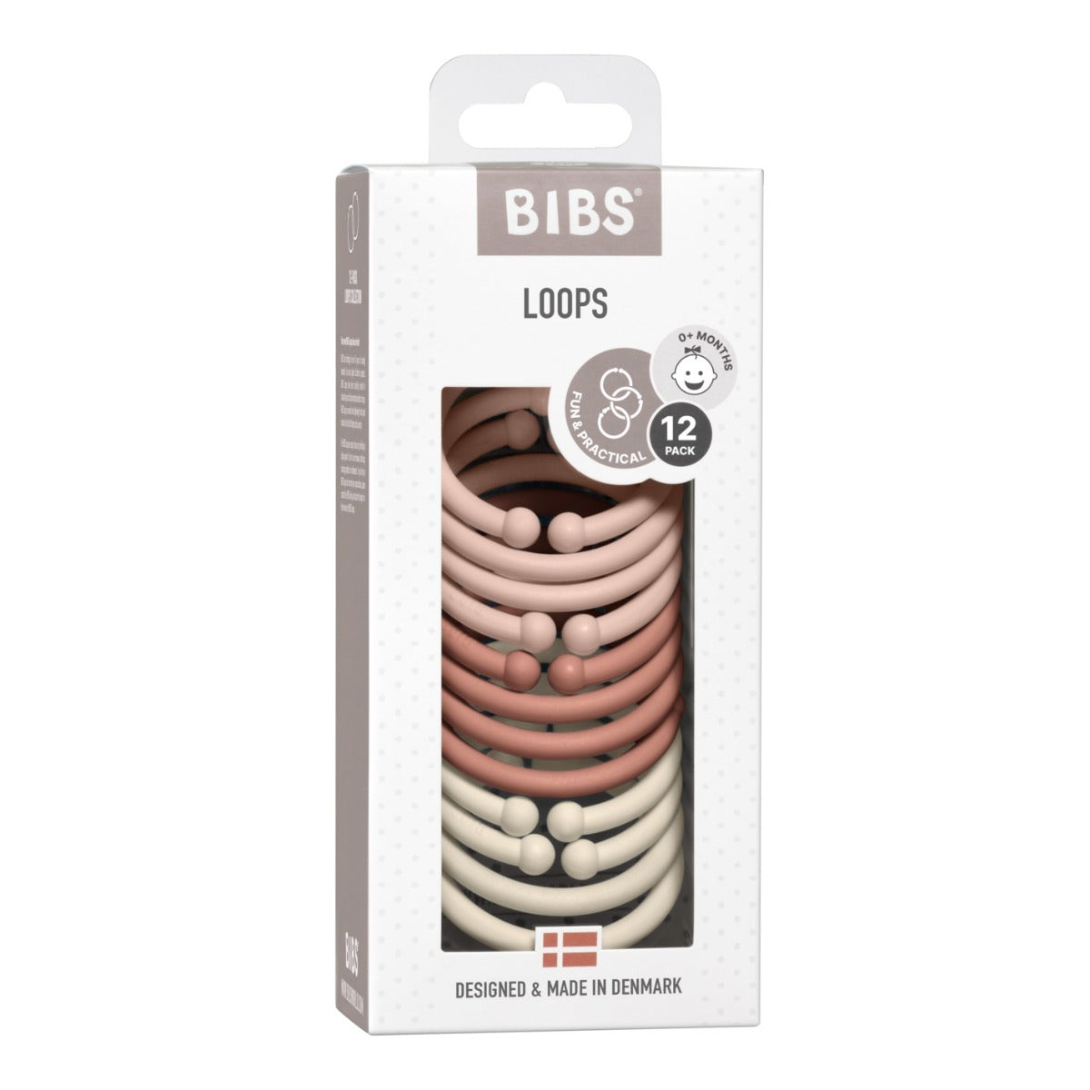 Bibs Loops Linking Toy, 12pk (3 Colors) - Made in Denmark/EU