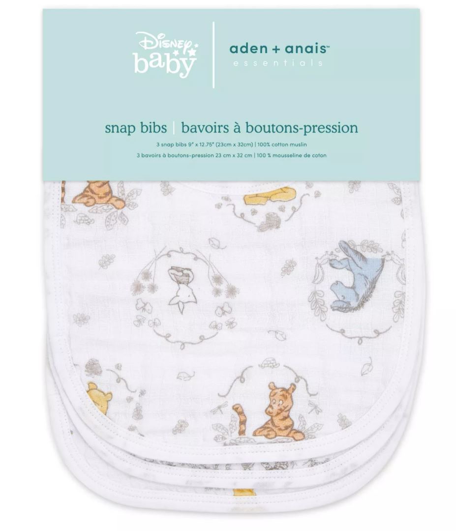 Aden Anais Essentials Disney Snap Bib, 3pk (2 Designs) - Pupsik Singapore