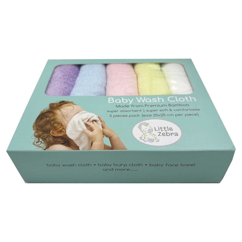 Little Zebra Bamboo Baby Washcloth, 5pk - Multicolor