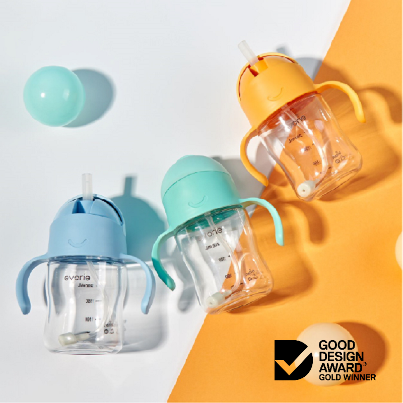 Evorie Tritan Gravity Straw Sippy Cup Water Bottle (200ml) (12 Colours) - Pupsik Singapore