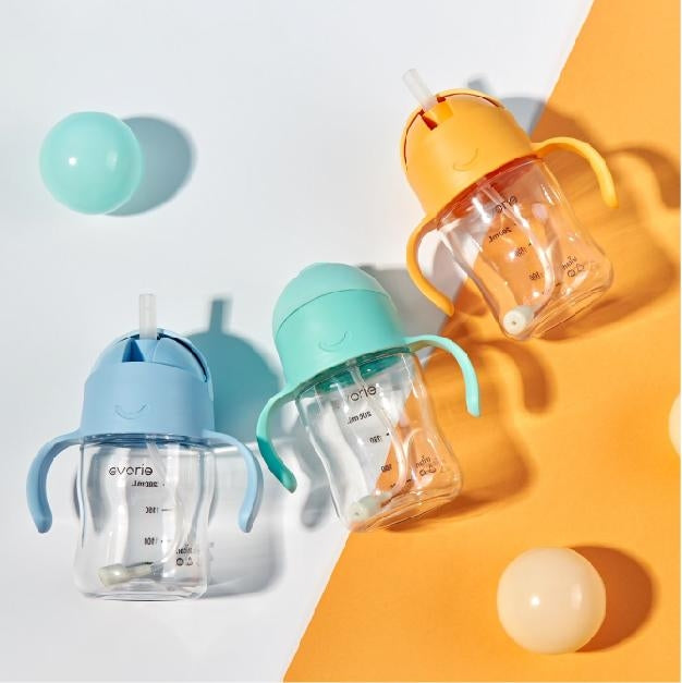 Evorie Tritan Gravity Straw Sippy Cup Water Bottle (200ml) (12 Colours) - Pupsik Singapore