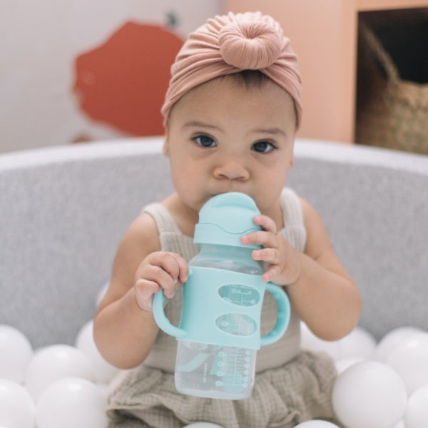 Dr. Brown's Milestones Sippy Straw Bottles w/ Silicone Handles, 270ml - Wide Neck (4 Colours)