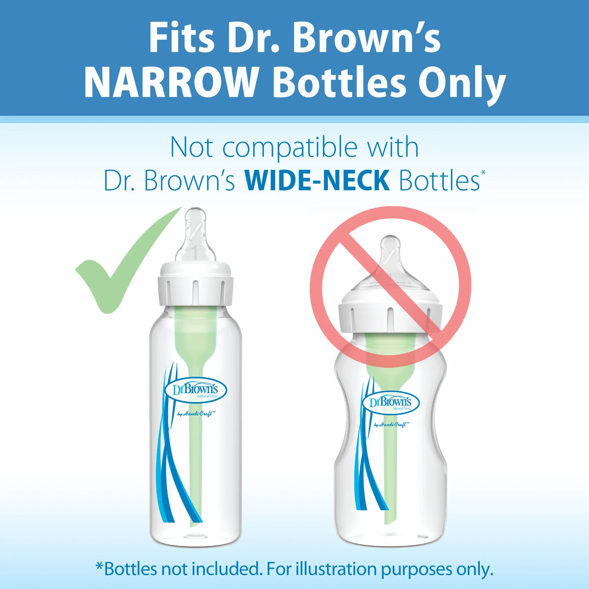 Dr. Brown's Natural Flow Narrow-Neck Teats 2/6pk (6 Sizes) | Silicone Nipples