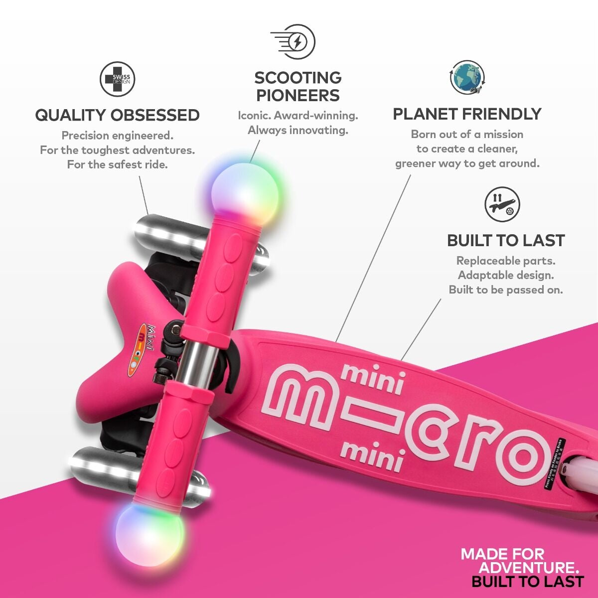 Micro Mini Deluxe Magic Scooter (LED on Wheels + Handles) (4 Colors) - Pupsik Singapore