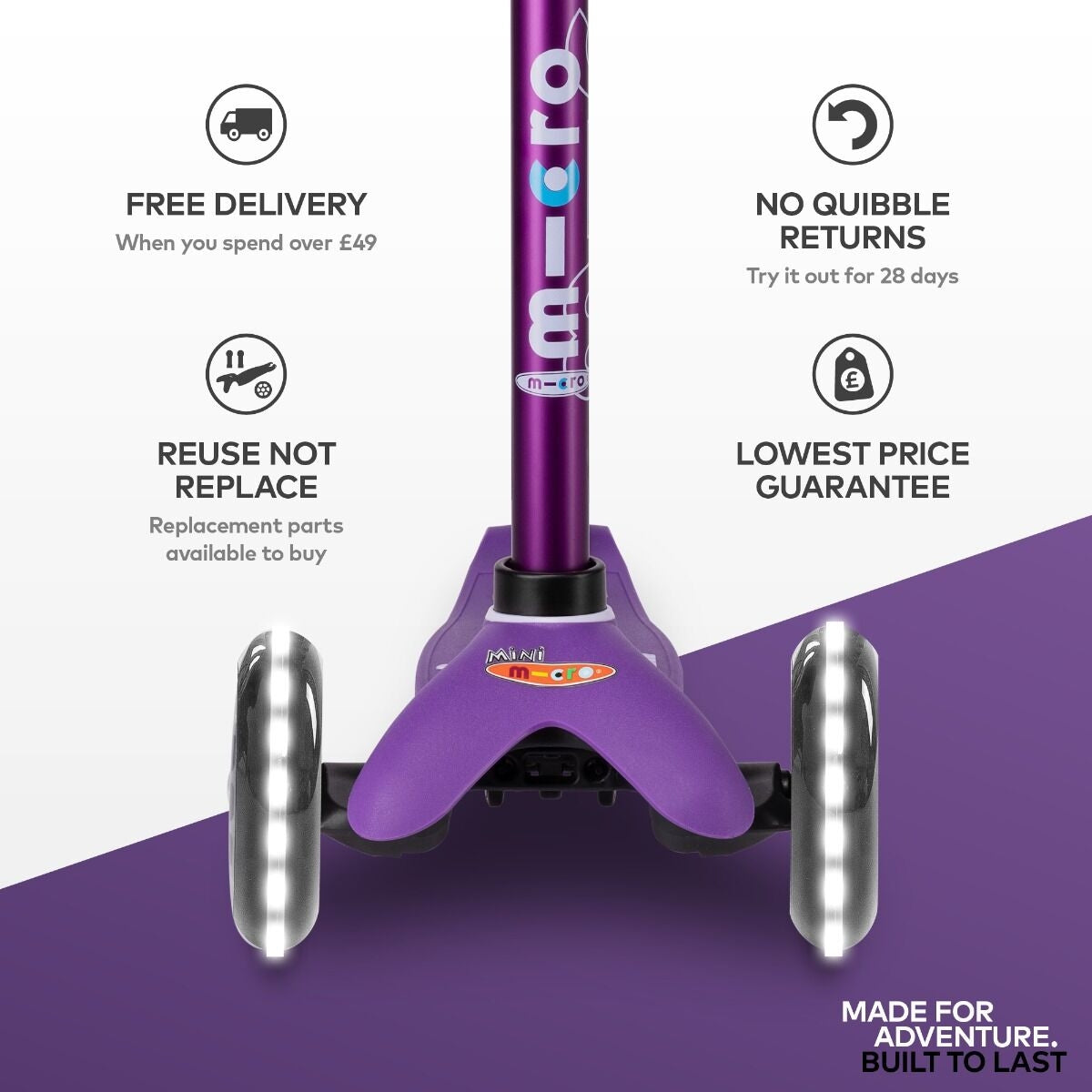 Micro Mini Deluxe Magic Scooter (LED on Wheels + Handles) (4 Colors) - Pupsik Singapore