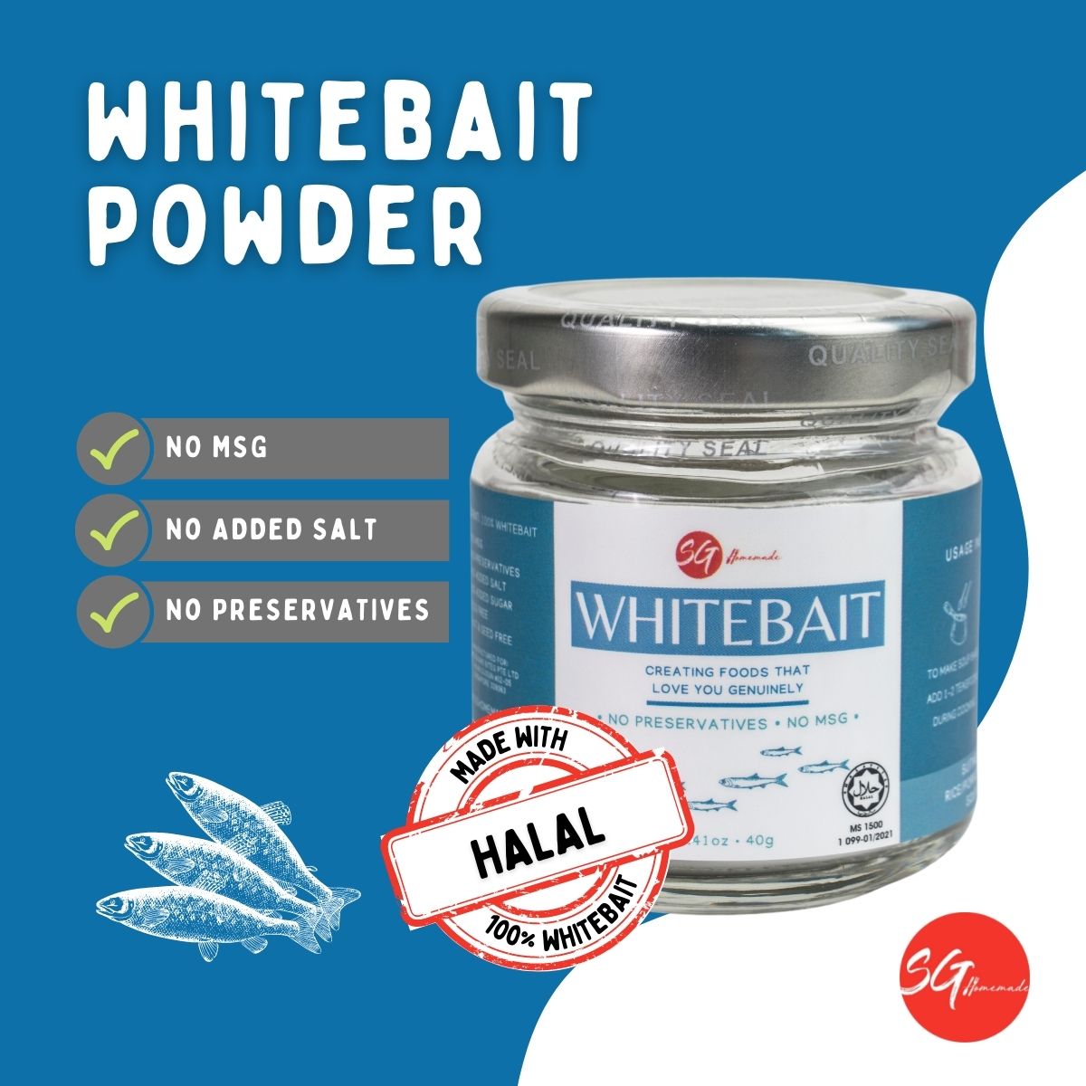 SG Homemade Whitebait Powder, 40g (Exp 08/26)