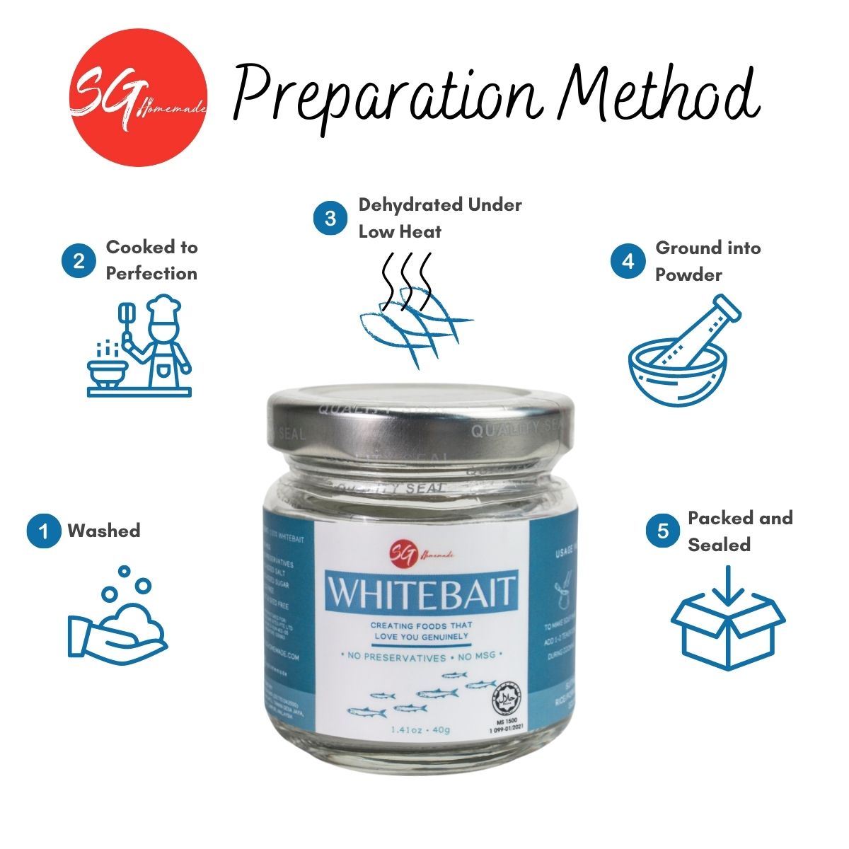 SG Homemade Whitebait Powder, 40g (Exp 08/26)