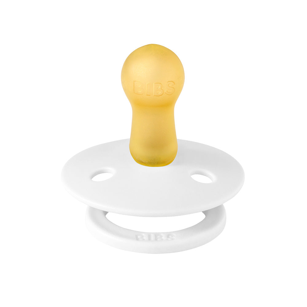Bibs Round Colour Pacifier (2pk) - White/Black (1 Size) - Made in Denmark/EU