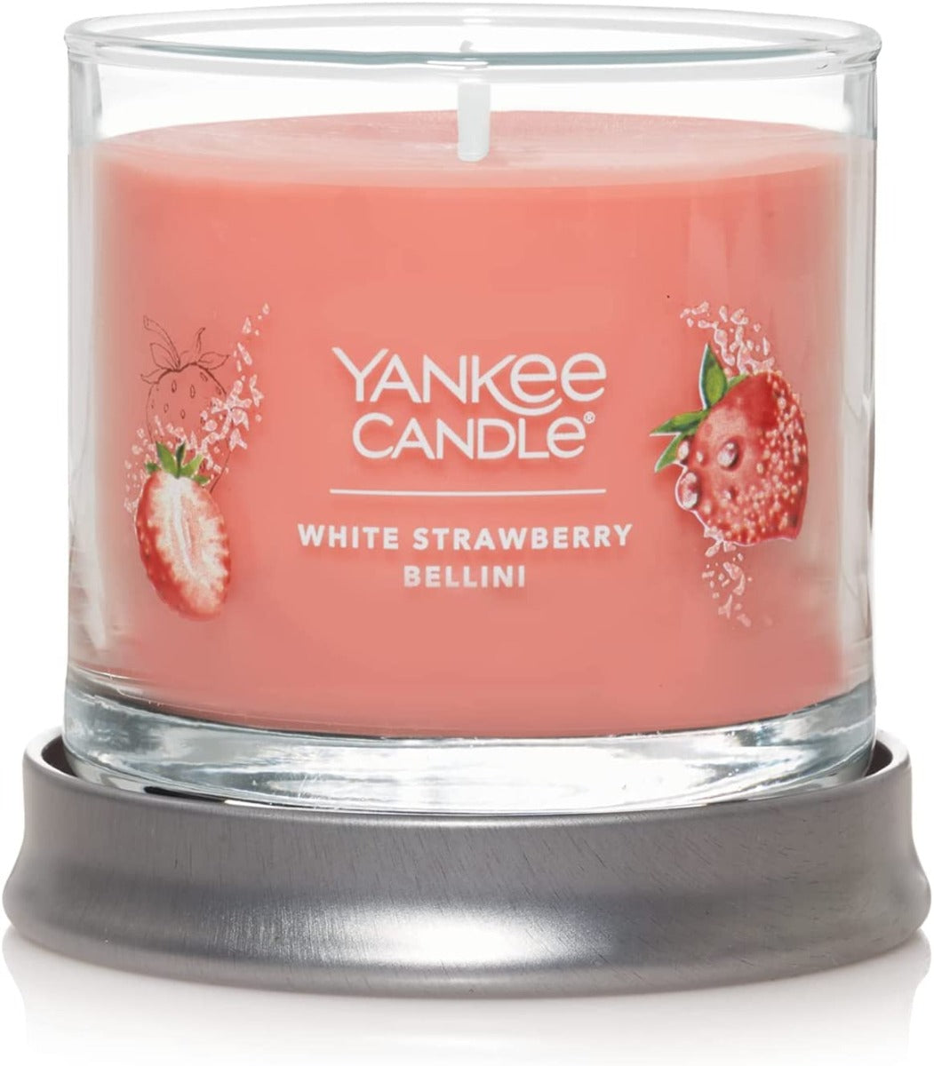 Yankee Candle Signature Small Tumbler Candle, 1- Wick (4.3oz) - White Strawberry Bellini