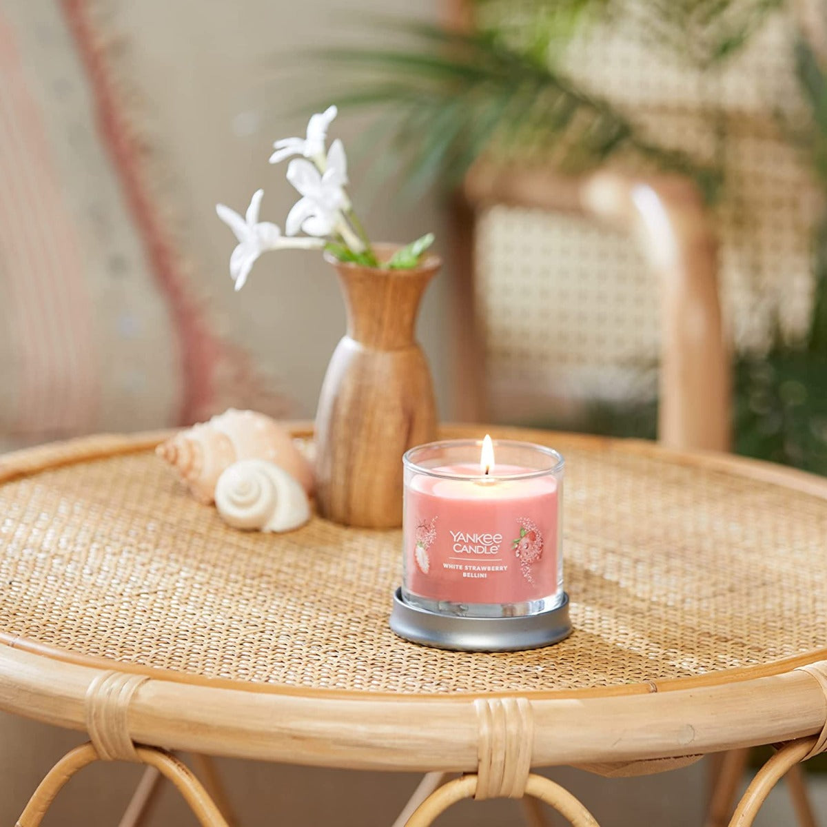 Yankee Candle Signature Small Tumbler Candle, 1- Wick (4.3oz) - White Strawberry Bellini